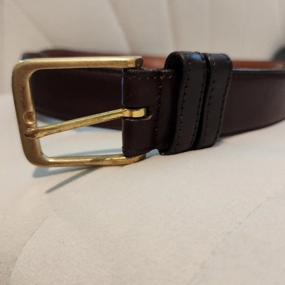 Coach‎ Mens Genuine Leather Burgundy Belt Size 36 Classic Office Brass Preppy